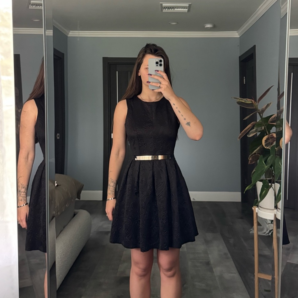 Elegant Black Sleeveless Dress (Italian brand)